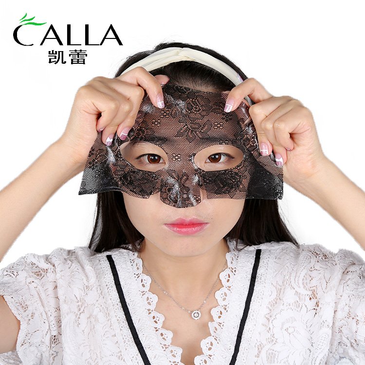 manufacturer supplier Lace black face hydrogel facial mask with high quality