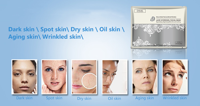 Calla-Professional Brighten White Lace Hydrogel Face Mask LCFM01-02-5