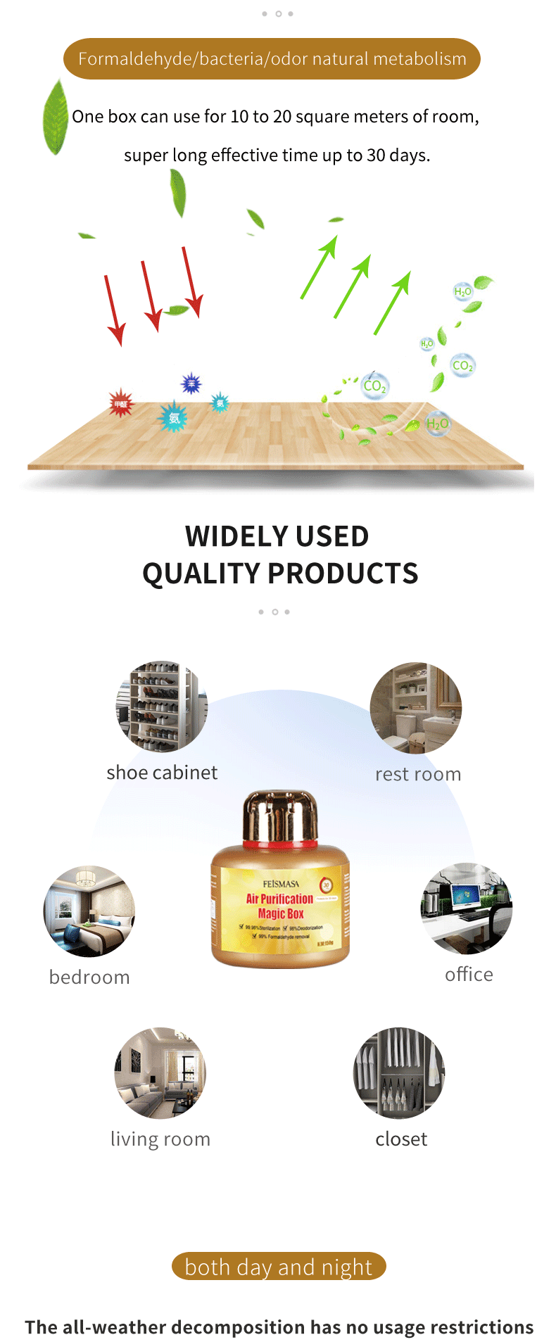 product-FEISMASA Air Doctor Chlorine Dioxide Deodorization Removal Air Purifier Remove Formaldehyde 