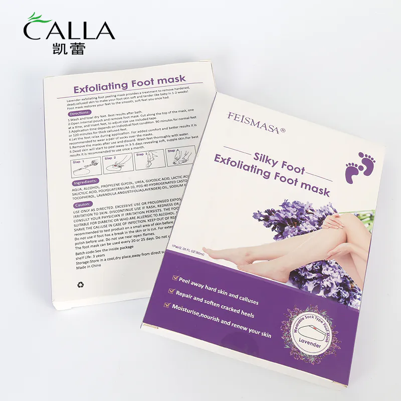 Custom private label natural organic lavender vegan baby your feet nourishing exfoliating foot peeling mask