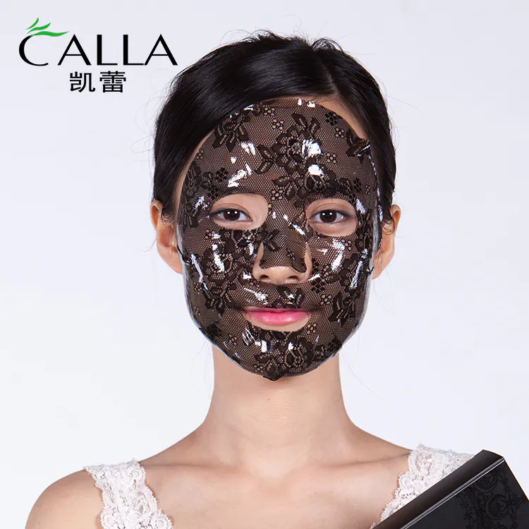 Facial Mask Lace Black Sheet Hydrogel Whitening Nourishing Firming