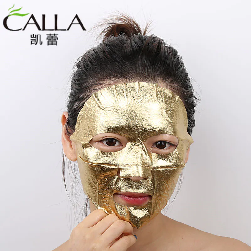 24k golden Leaf Facial Gold Paper Mask For OEM