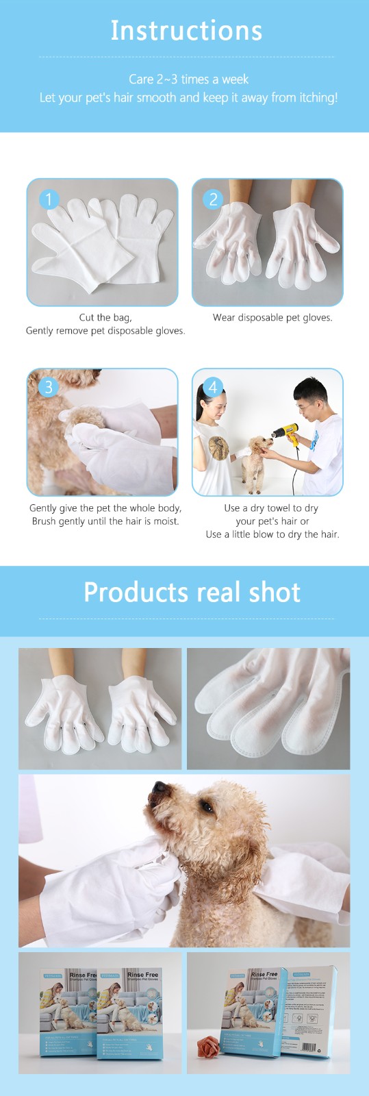 news-Calla-Disposable Absorbing Hand dog cat White Non Woven Wipes Clean Wet wipes pet gloves-img