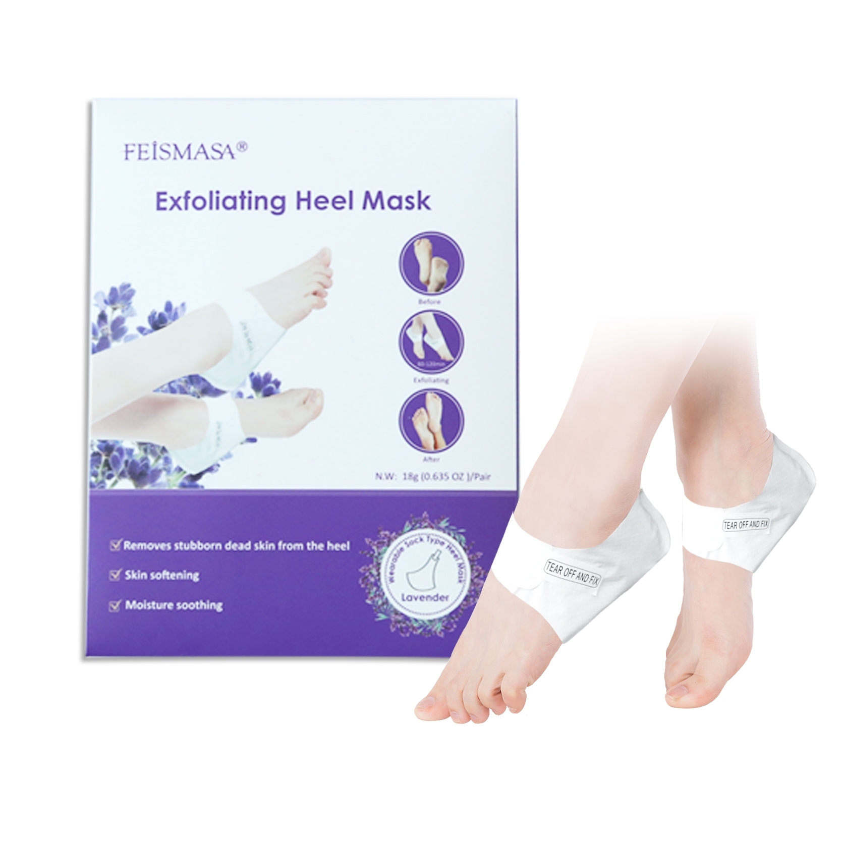 Foot Heel Mask Remove Dead Skin Lavender Peeling Exfoliating