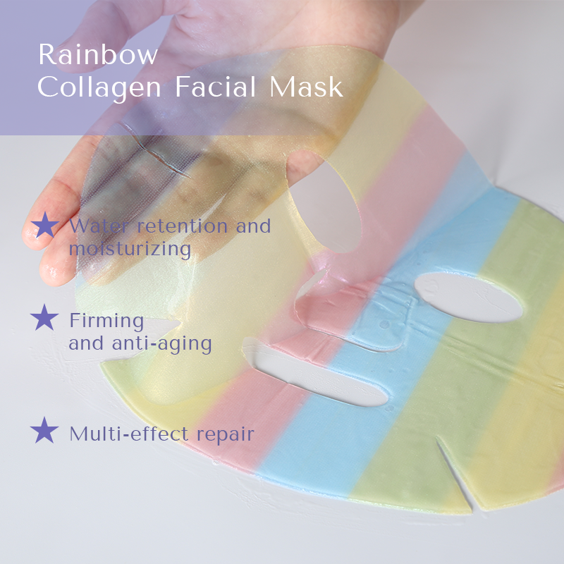 Rainbow Color Facial Sheet Mask Oem Odm Nourishing Dermabrasion Anti Wrinkle Biological Mesh