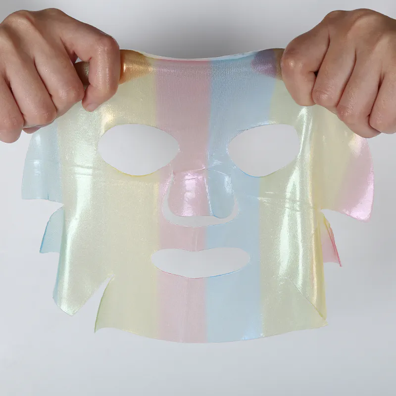 Rainbow Color Facial Sheet Mask Oem Odm Nourishing Dermabrasion Anti Wrinkle Biological Mesh