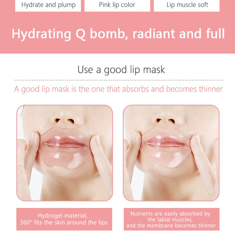 product-Lip Mask Pink Whitening Gel Moisturizing Transparent Collagen Crystal-Calla-img