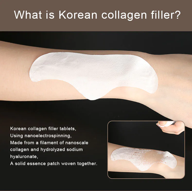 Private Label Nano collagen Filler instant tablets forehead patch and Cheek patch