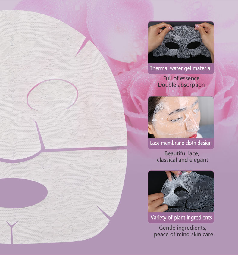 Facial Mask Lace Black Sheet Hydrogel Whitening Nourishing Firming