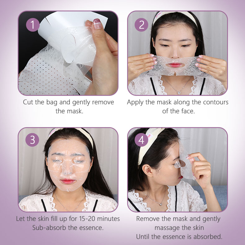 Facial Mask Lace Black Sheet Hydrogel Whitening Nourishing Firming