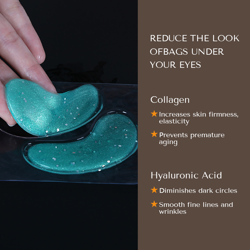 Hydro Gel Glitter Eye Patch Crystal Collagen Custom Skincare Under Eye Mask Eye Mask 24K