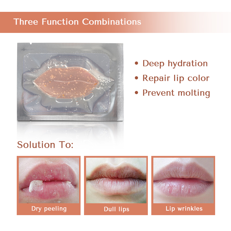 Private Lable Collagen Moisturizing Lip Mask Crystal Care Pads Mask For Lip Hydrogel Custom