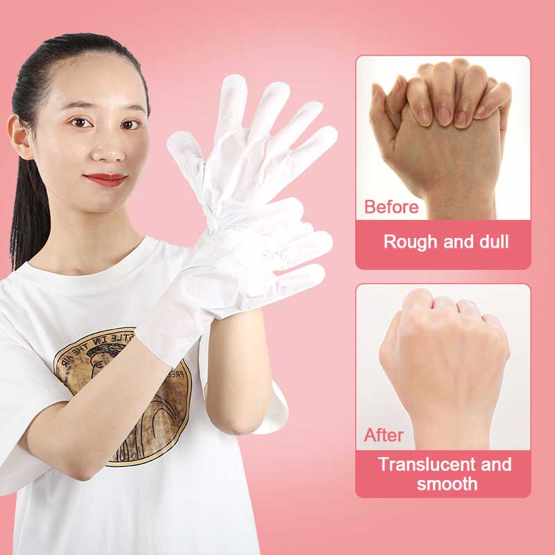 This hand mask is so moisturizing, it makes your hands look delicate and silky smooth!