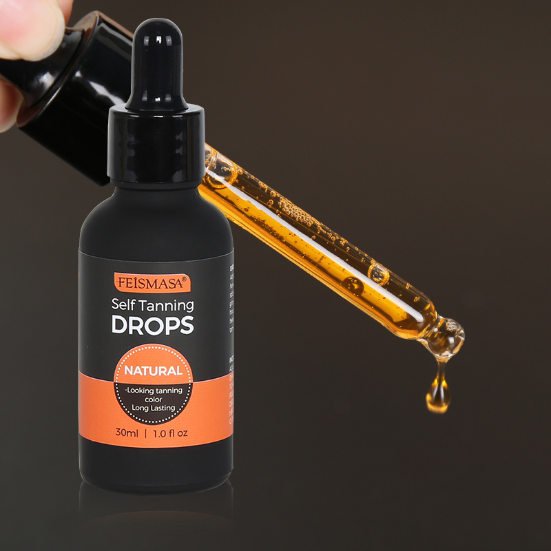 Private Label Deep Dark Tanning Drops Self Tan Serum For Face And Body Sunless Body Oil For Skin Care